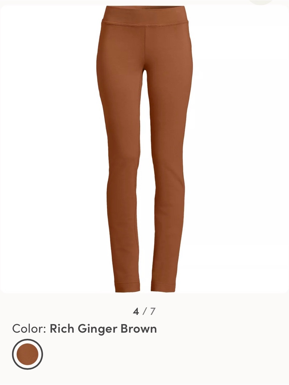 Lands' End Slim Leg Leggings in Rich Ginger Brown NWT